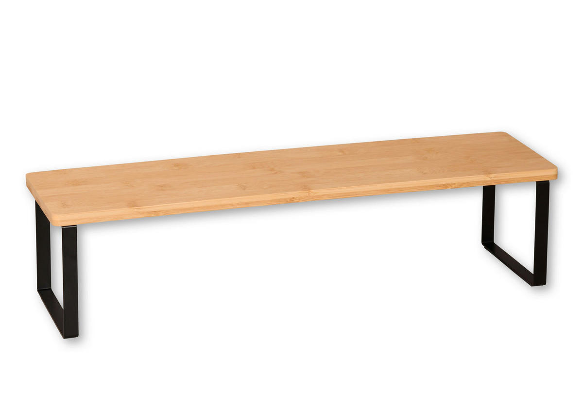 KÜCHENREGAL  - Schwarz/Naturfarben, Basics, Holz/Metall (55/13,5/15cm) - Kesper