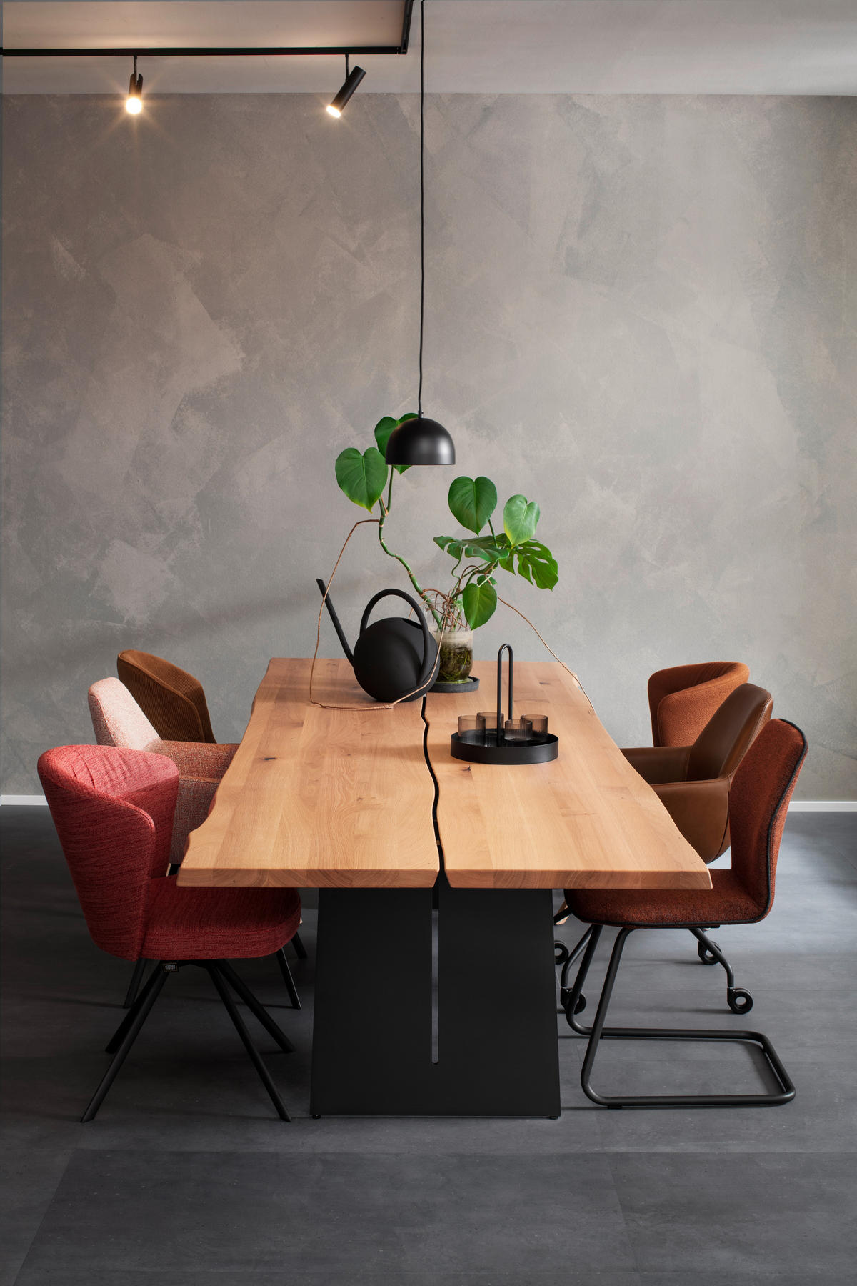 ESSTISCH in Holz, Metall 250/110/75 cm  - Eichefarben/Anthrazit, Design, Holz/Metall (250/110/75cm) - Schöner Wohnen
