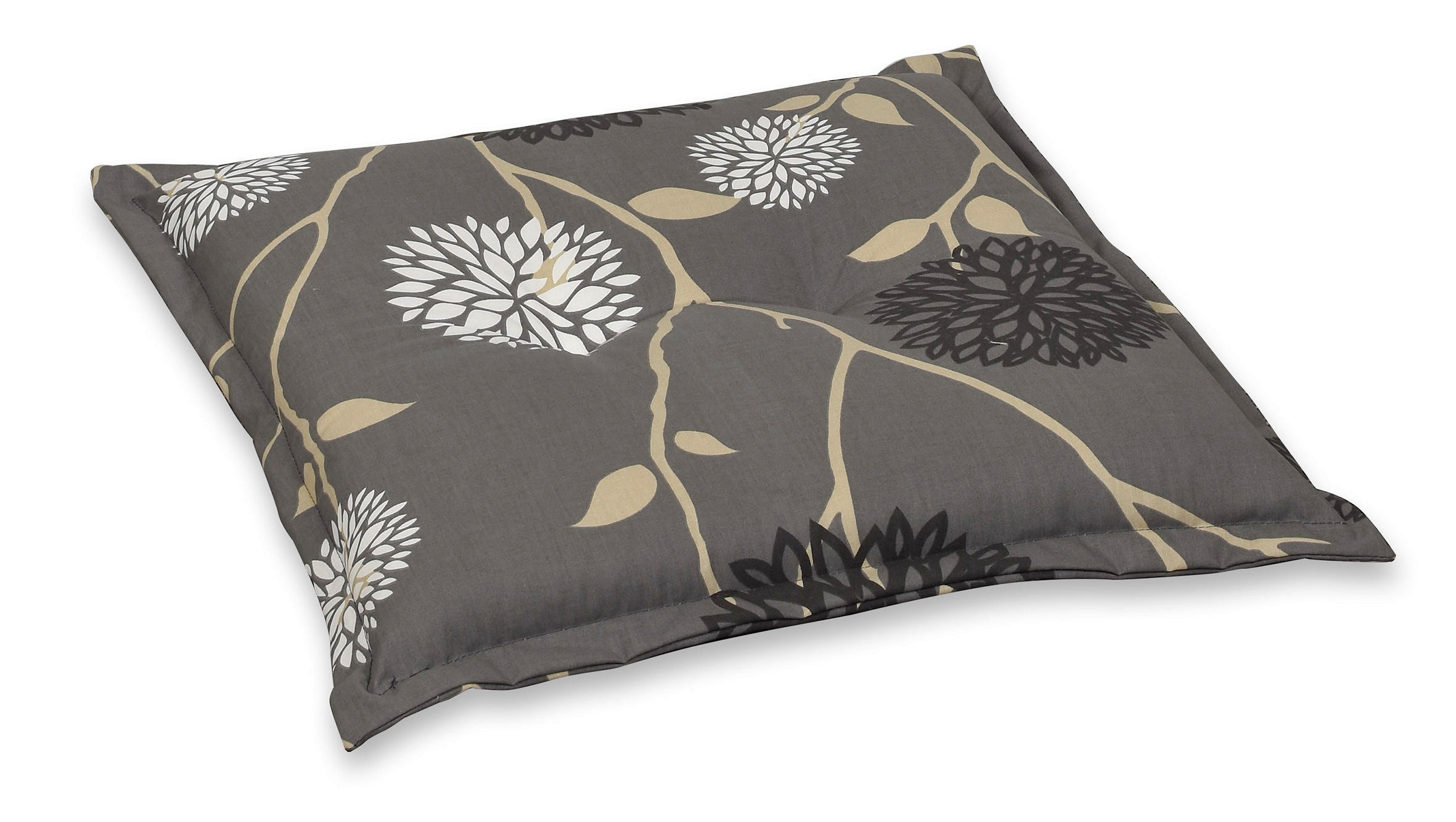 XXXLutz Gartenhockerauflage Beige, Weiß, Schwarz, Grau 50x9x50 cm