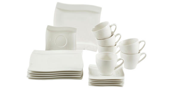 KAFFEESERVICE Swing 18-teilig - Weiß, Basics, Keramik - Novel