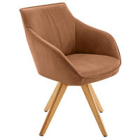 ARMLEHNSTUHL  Lederauswahl, Stoffauswahl, Typenauswahl, Gestellauswahl, automatische Rückholfunktion, Sitzfläche 320° drehbar  Echtleder  - Eichefarben/Cognac, Design, Leder/Holz (60/84/67cm) - Koinor