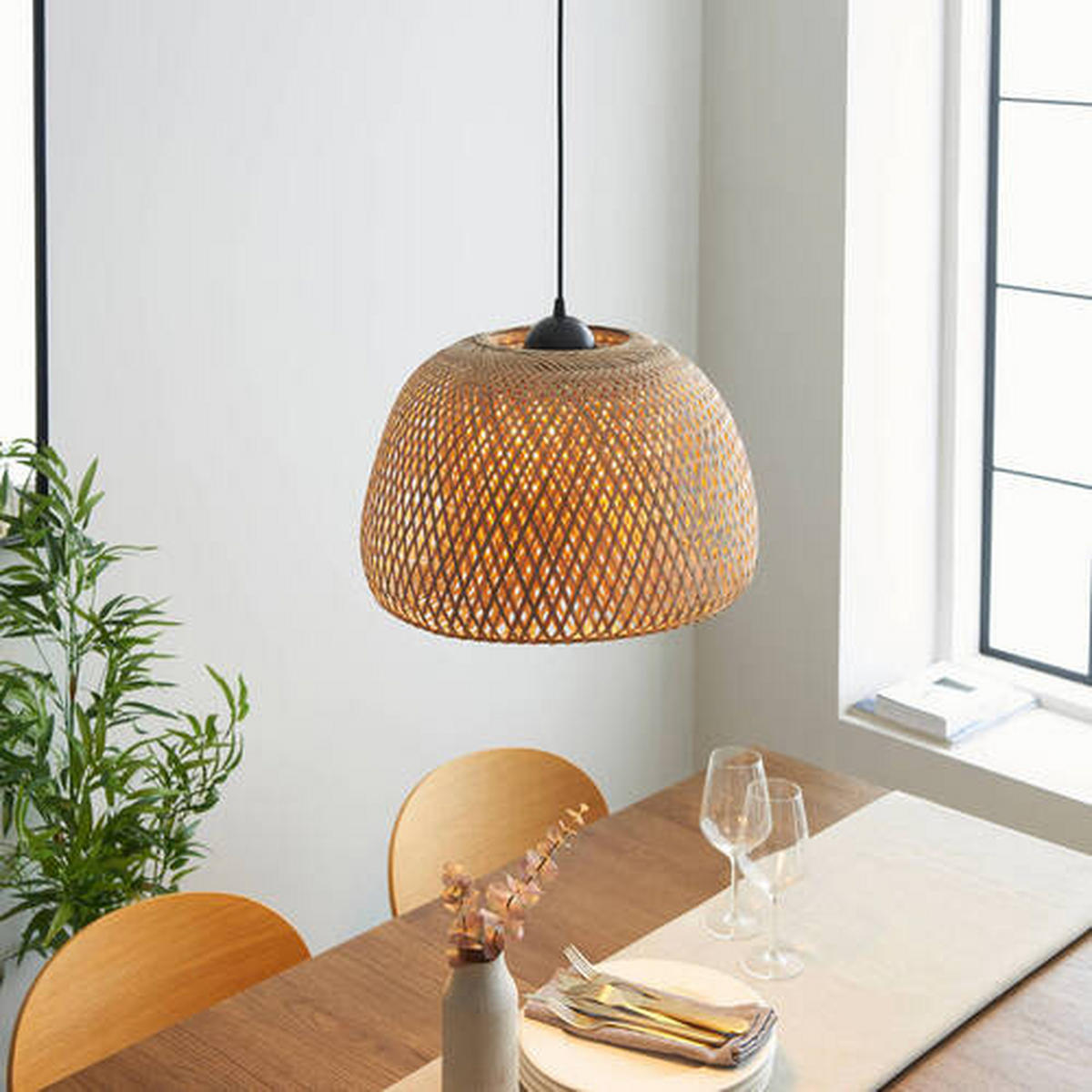 HÄNGELEUCHTE 42/154 cm  - Goldfarben/Naturfarben, Natur, Holz (42/154cm) - ENDON