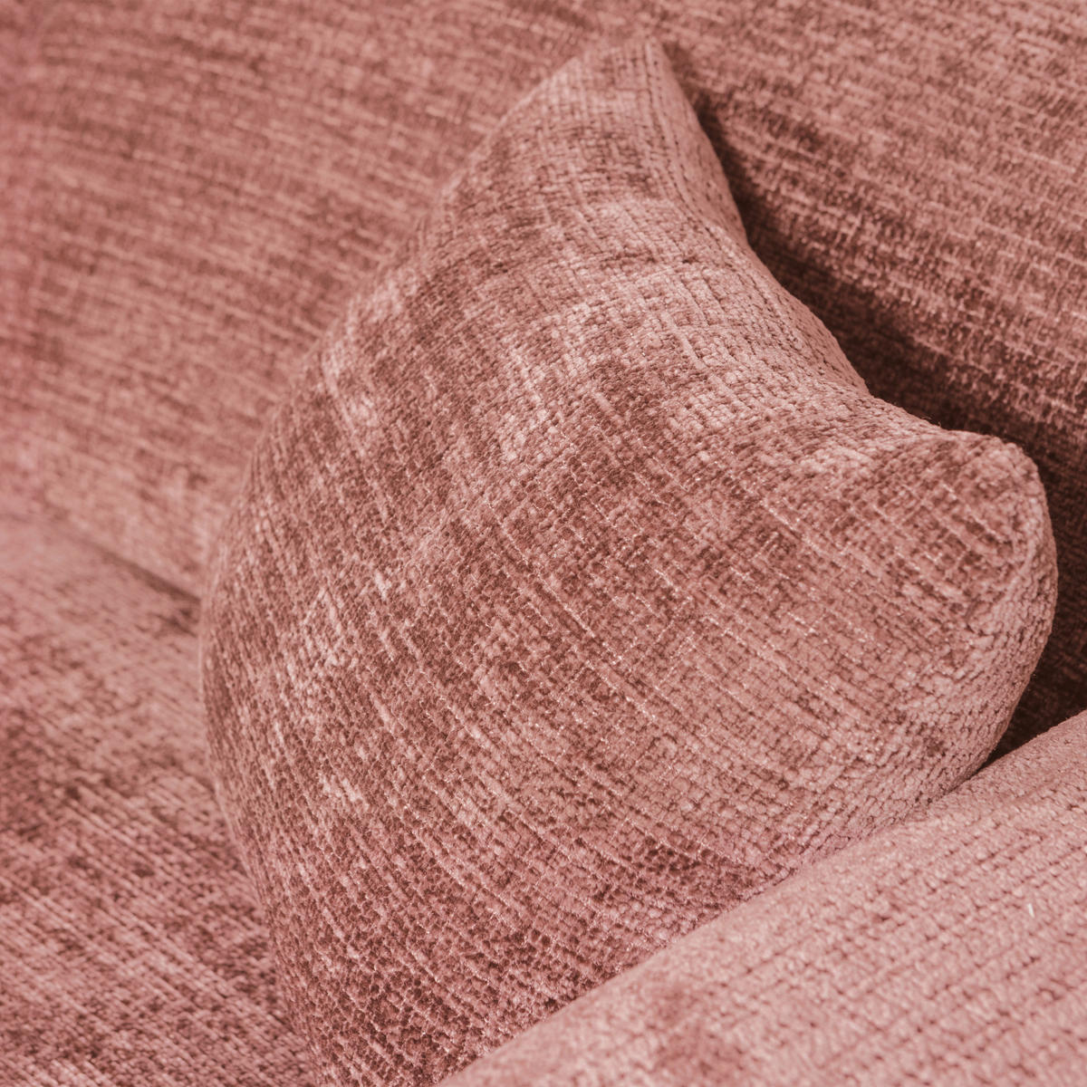 ECKSOFA Cloud Taupe, Pink Chenille  - Taupe/Pink, Design, Kunststoff/Textil (165/280cm) - Livetastic