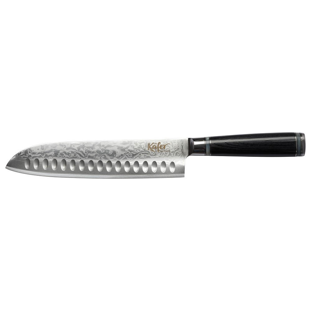 Cuțit Santoku 20.5 cm  - culoare inox/negru, Basics, lemn/metal (20.5cm) - Käfer