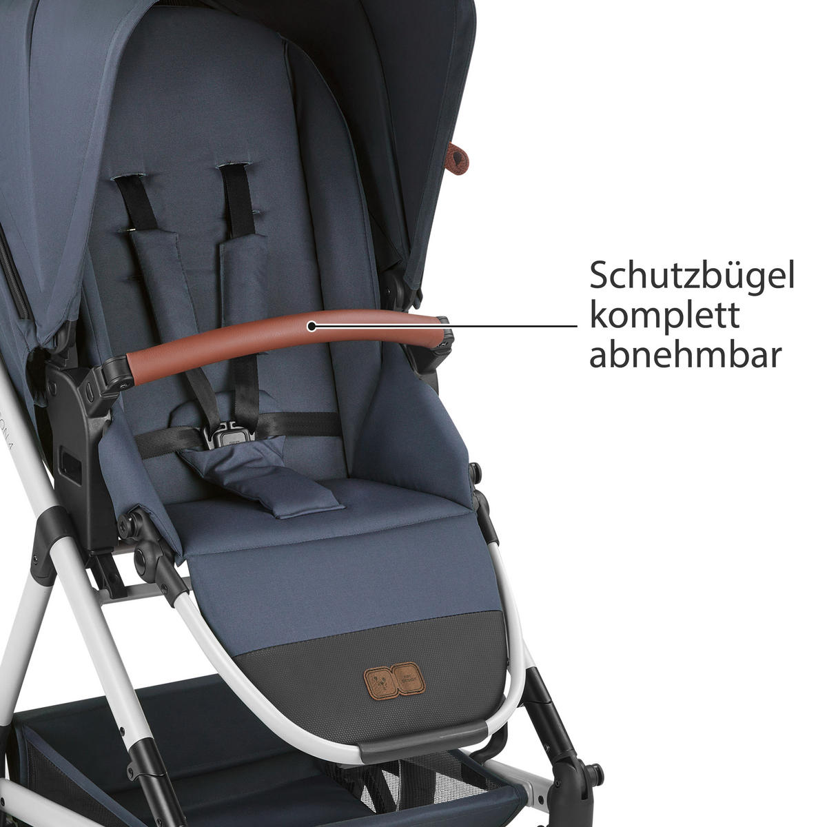 KINDERWAGENSET  Vicon 4  Lake  - Silberfarben/Dunkelblau, Basics, Textil/Metall (91/61/110cm) - ABC Design
