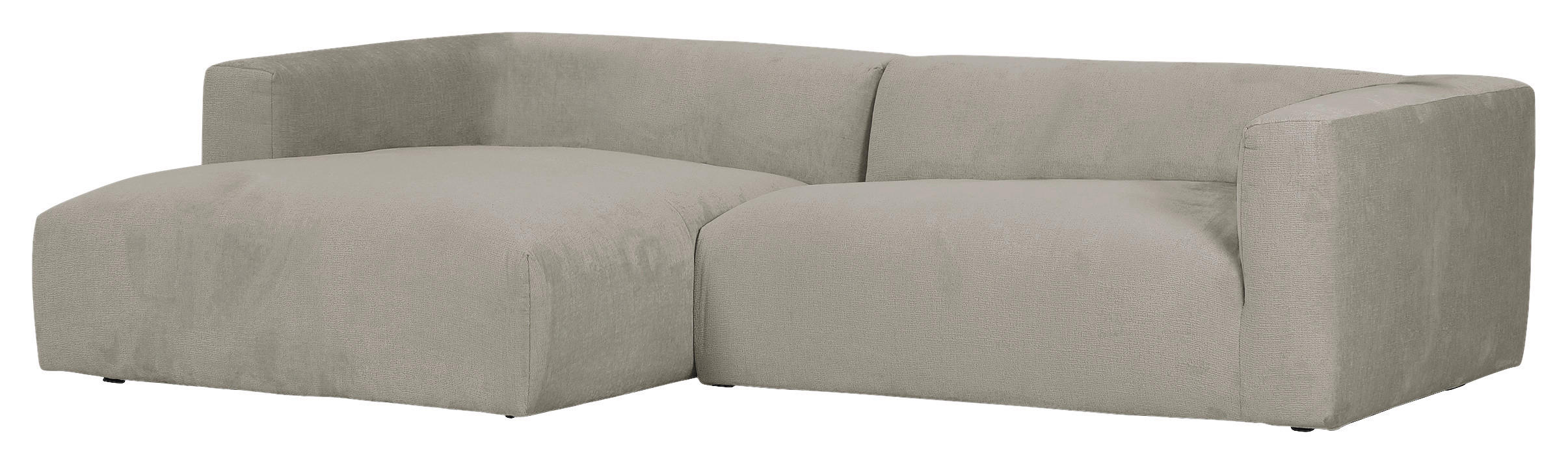 ECKSOFA in Chenille Hellgrau  - Hellgrau/Schwarz, Design, Kunststoff/Textil (175/280cm) - Landscape