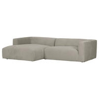 ECKSOFA Hellgrau Chenille  - Hellgrau/Schwarz, Design, Kunststoff/Textil (175/280cm) - Landscape