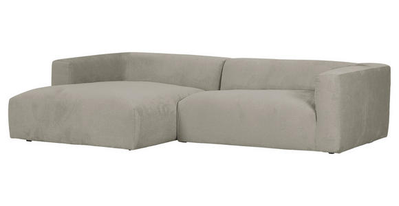 ECKSOFA in Chenille Hellgrau  - Hellgrau/Schwarz, Design, Kunststoff/Textil (175/280cm) - Landscape