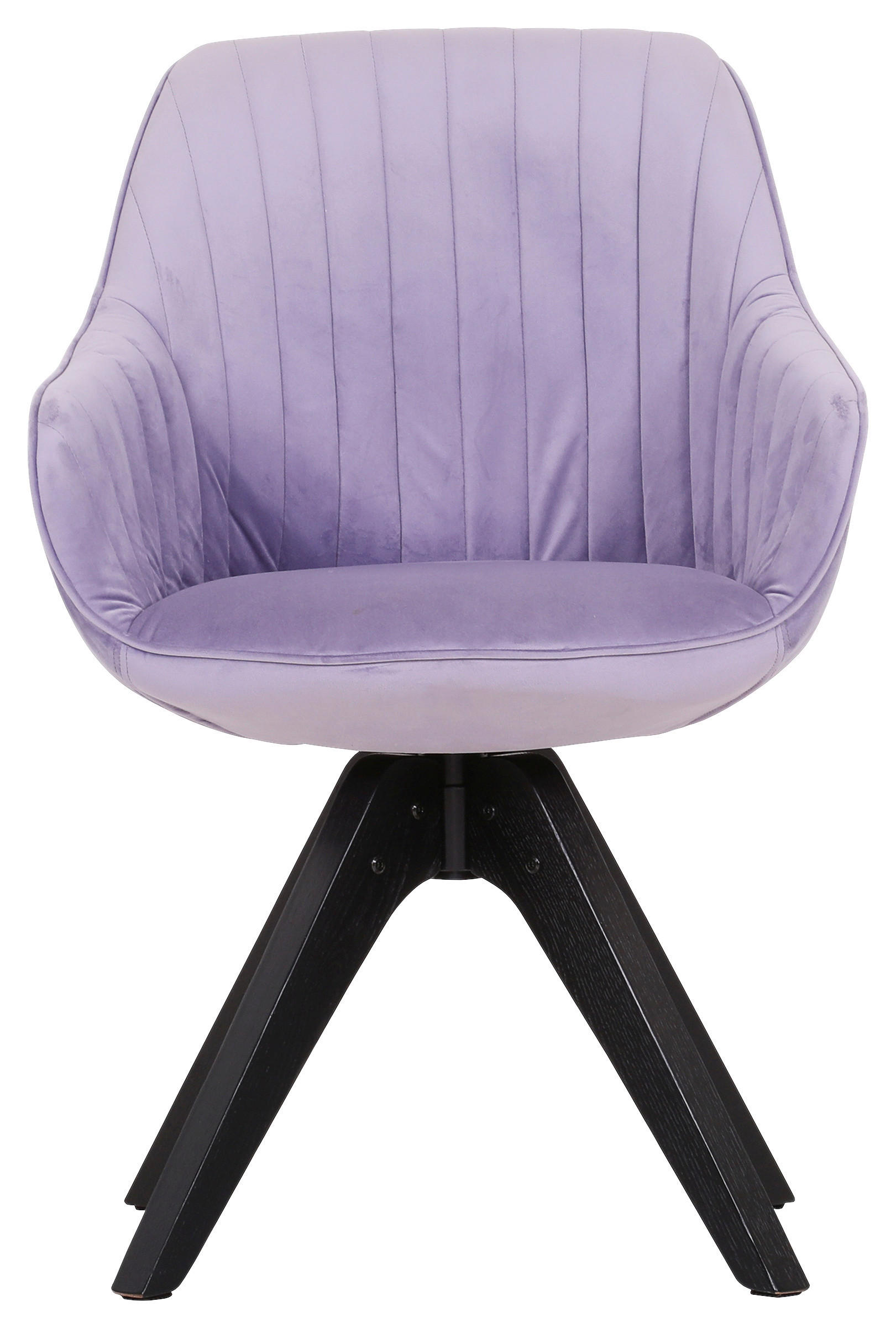 ARMLEHNSTUHL  in Velours  - Flieder/Schwarz, LIFESTYLE, Holz/Textil (60/83/65cm) - home24