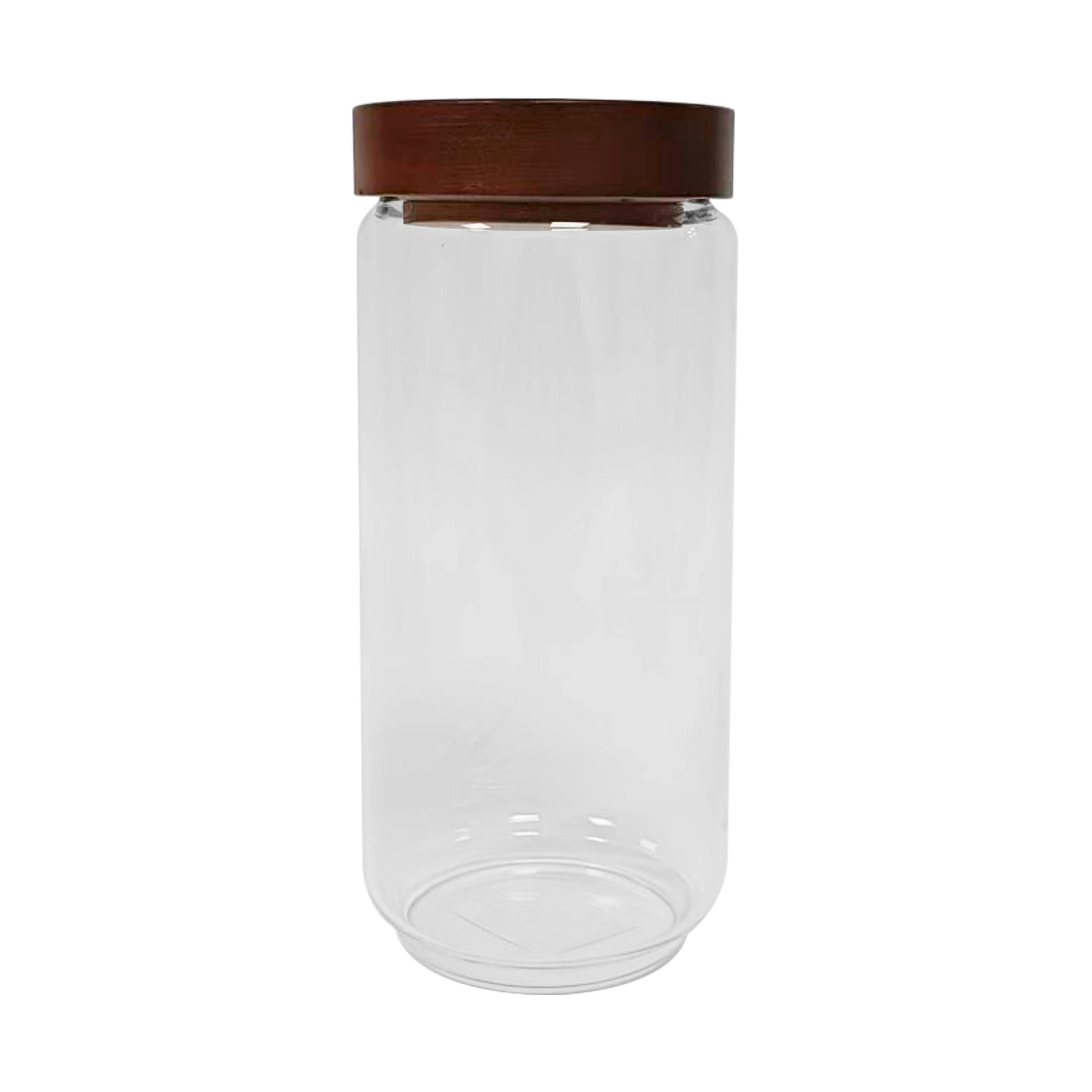 VORRATSDOSE 1 l  - Klar/Braun, Design, Glas/Holz (9/20cm) - Homeware Profession.