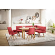 ECKBANK 230/170 cm  in Rot, Eichefarben  - Eichefarben/Rot, KONVENTIONELL, Holz/Textil (230/170cm) - Moderano