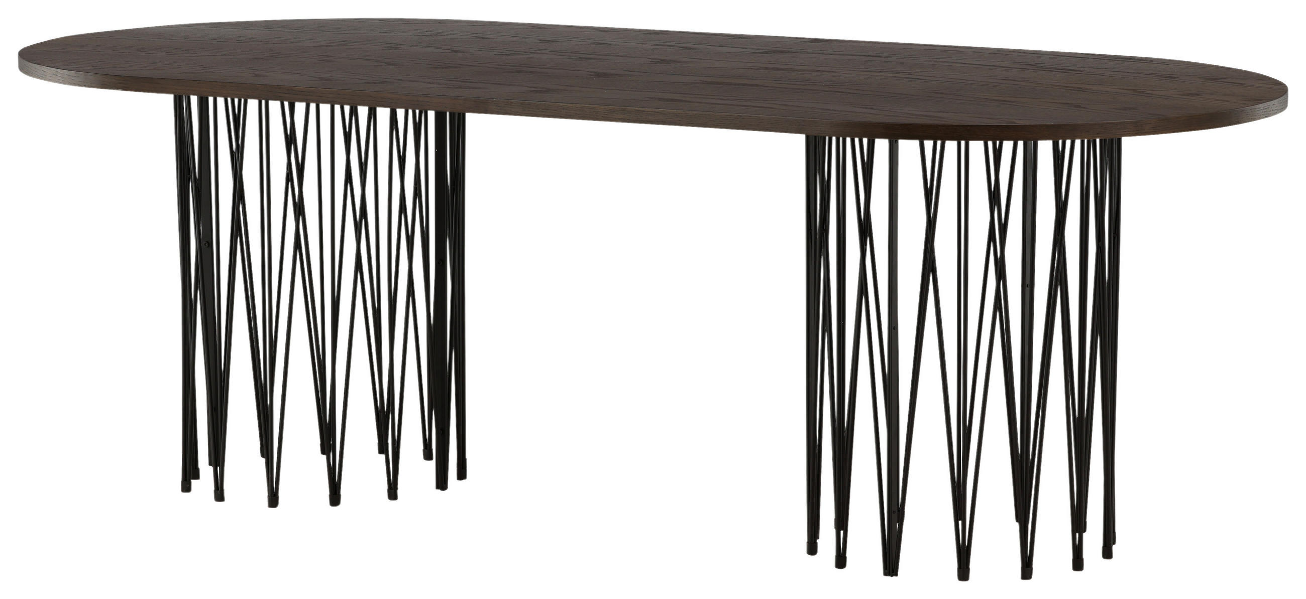 ESSTISCH in Holz, Metall 220/100/74 cm  - Dunkelbraun/Schwarz, Design, Holz/Metall (220/100/74cm) - Livetastic