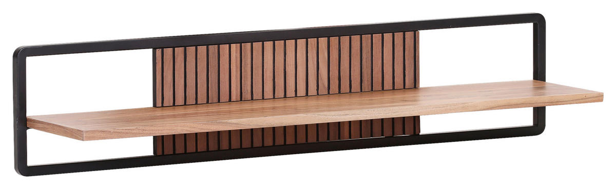 WANDREGAL Akazie massiv Akaziefarben  - Schwarz/Akaziefarben, LIFESTYLE, Holz/Metall (120/25/25cm) - Landscape