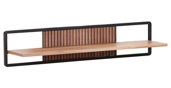 WANDREGAL  - Schwarz/Akaziefarben, LIFESTYLE, Holz/Metall (120/25/25cm) - Landscape