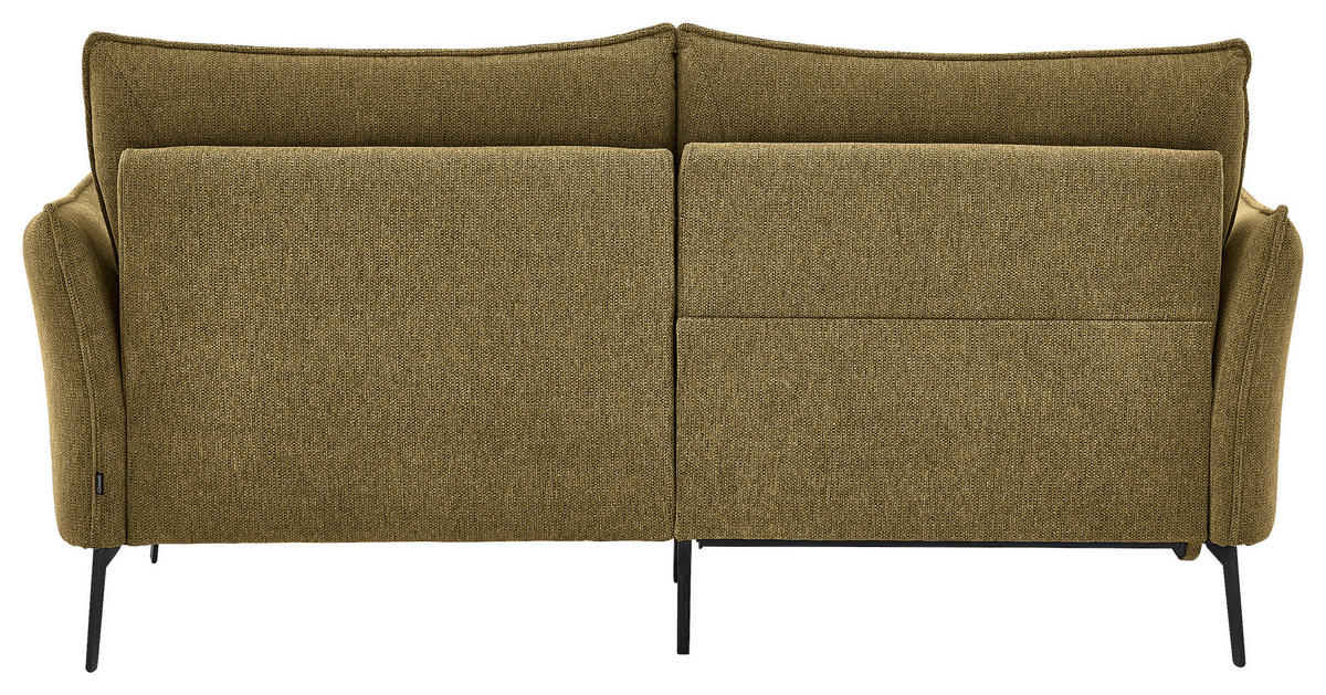 3-SITZER-SOFA Chenille Senfgelb  - Senfgelb/Schwarz, KONVENTIONELL, Textil/Metall (184/90/92cm) - Elegando