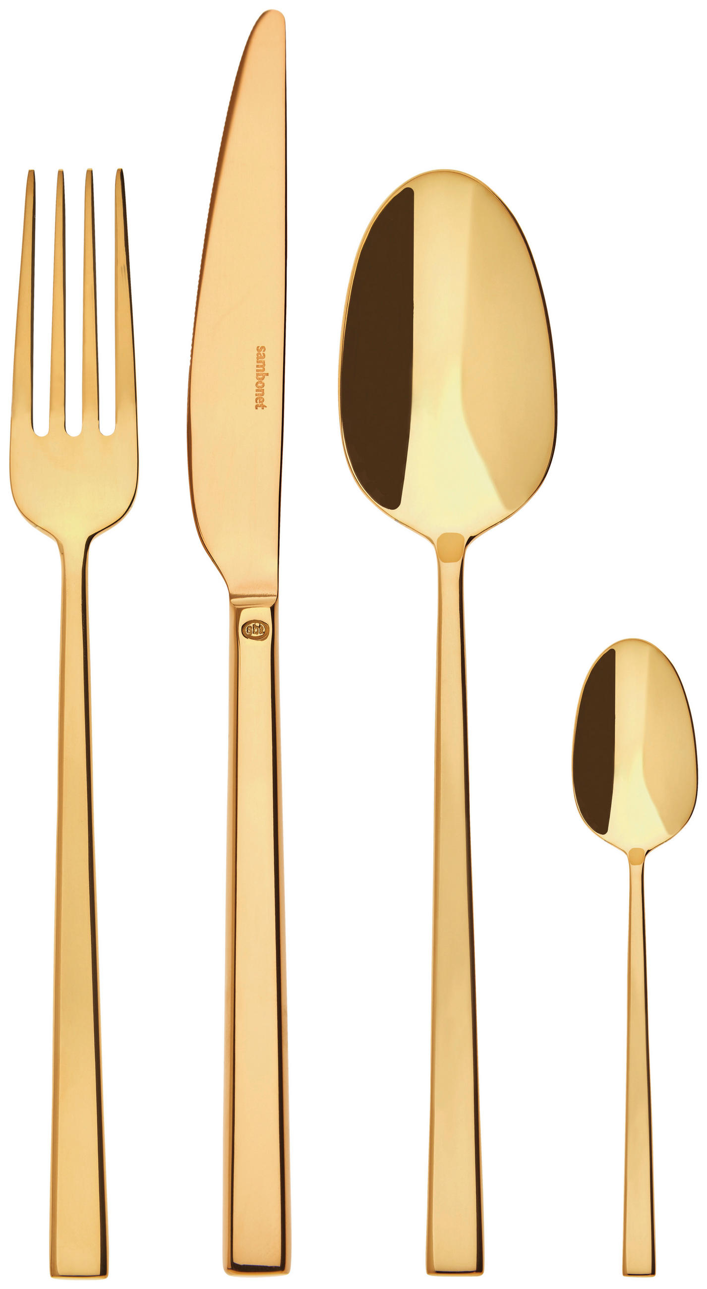 BESTECKSET 24-teilig Edelstahl - Goldfarben, Basics, Metall - Sambonet