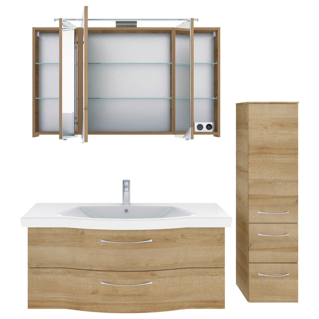 Thumbnail - Pelipal Badezimmer 6005, Eiche, Metall, 4-teilig, 8 Fächer, insgesamt: 4 Schublade(n),2 Schublade(n) Schubladen, 152 cm,...