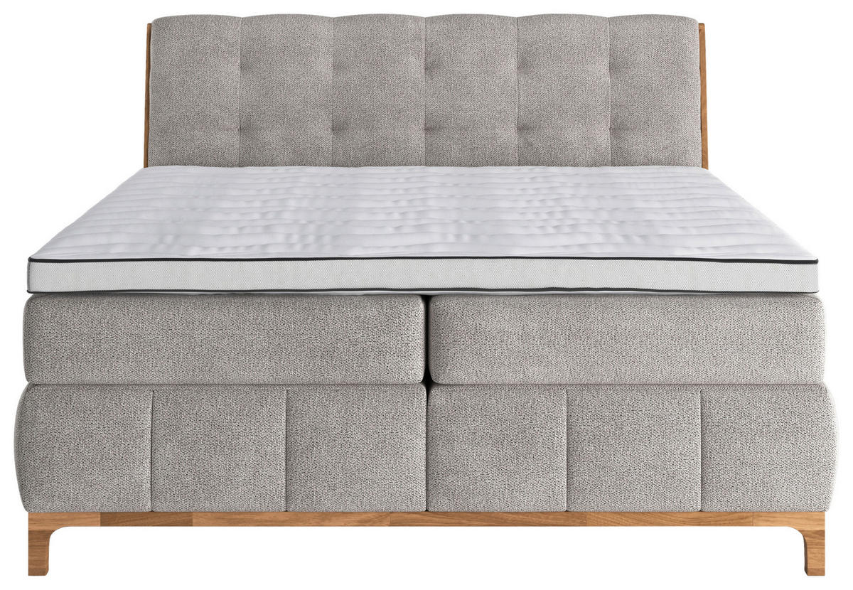 BOXSPRINGBETT 160/200 cm  in Sandfarben  - Sandfarben/Eichefarben, Modern, Holz/Holzwerkstoff (160/200cm) - MID.YOU
