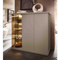 VITRINA, furnirano hrast  - Design, steklo/leseni material (117/128/38cm) - Belluti