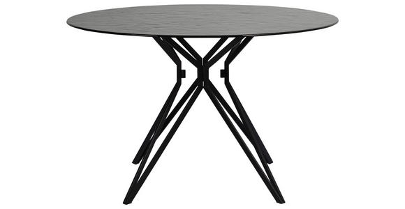 ESSTISCH in Metall, Glas 120/120/76 cm - Schwarz, Design, Glas/Metall (120/120/76cm) - Novel