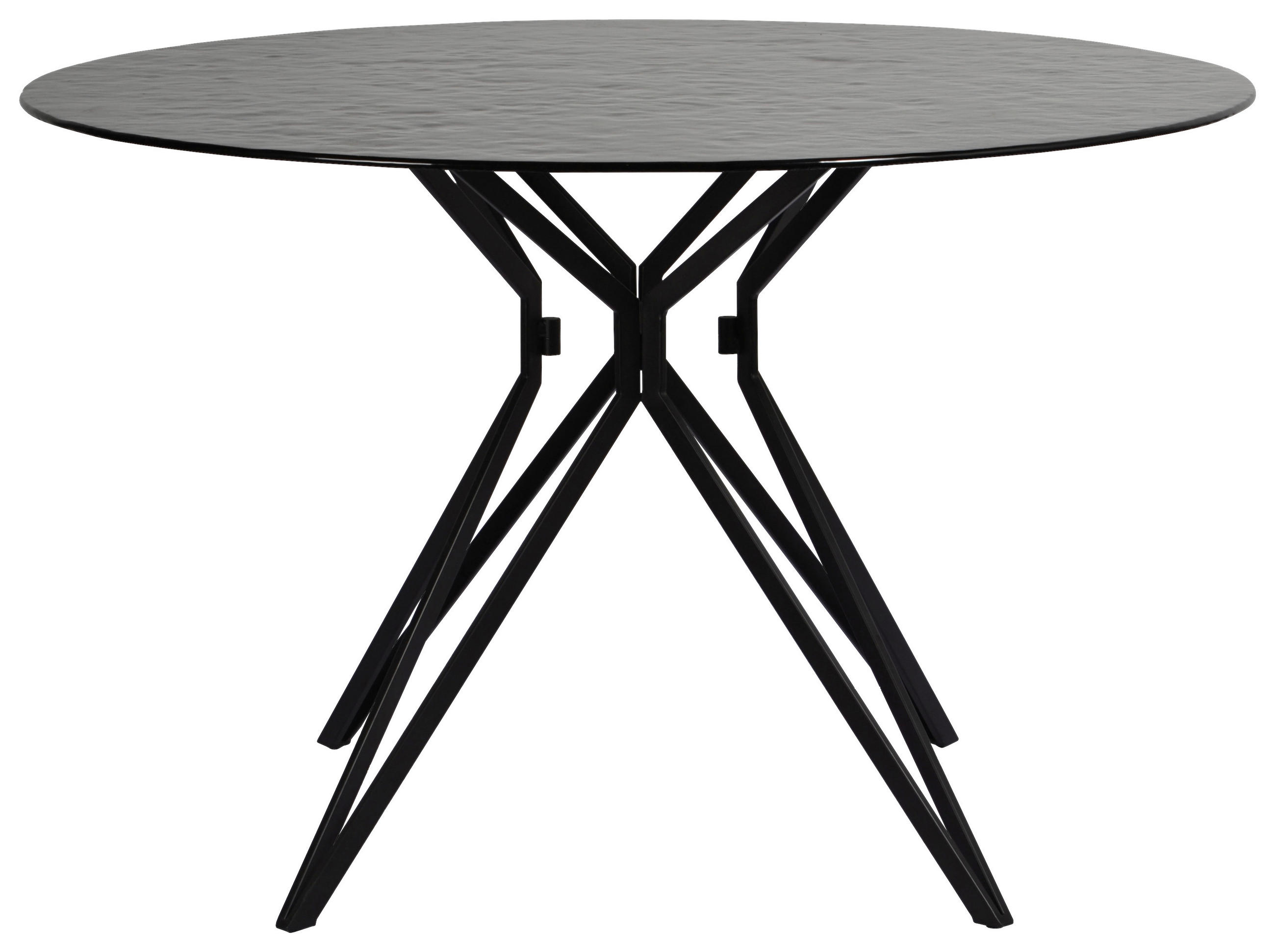 MATBORD i metall, glas 120/120/76 cm   - svart, Design, metall/glas (120/120/76cm) - Novel