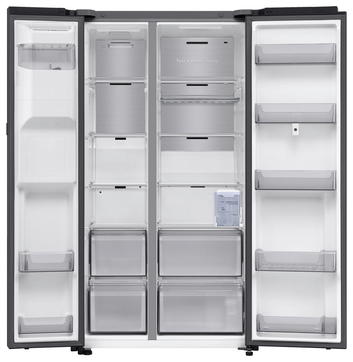 SIDE-BY-SIDE 91,2/178/72,6 cm RS90F67BEFEF  - Schwarz, Basics, Glas/Kunststoff (91,2/178/72,6cm) - Samsung