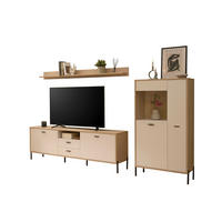 WOHNWAND 3-teilig  in Eichefarben, Kaschmir  285/170/40 cm    - Kaschmir/Eichefarben, Design, Holzwerkstoff/Metall (285/170/40cm) - MID.YOU