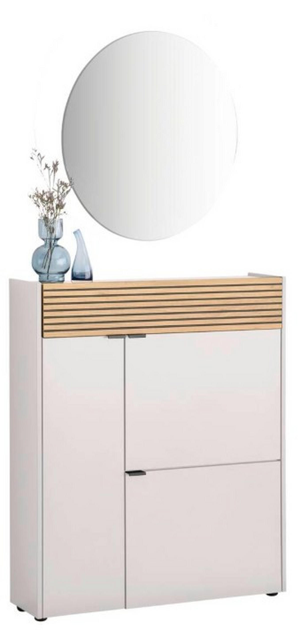 GARDEROBE 2-teilig  in 83/200/22 cm  - Kaschmir/Eichefarben, Design, Glas/Holzwerkstoff (83/200/22cm) - Voleo