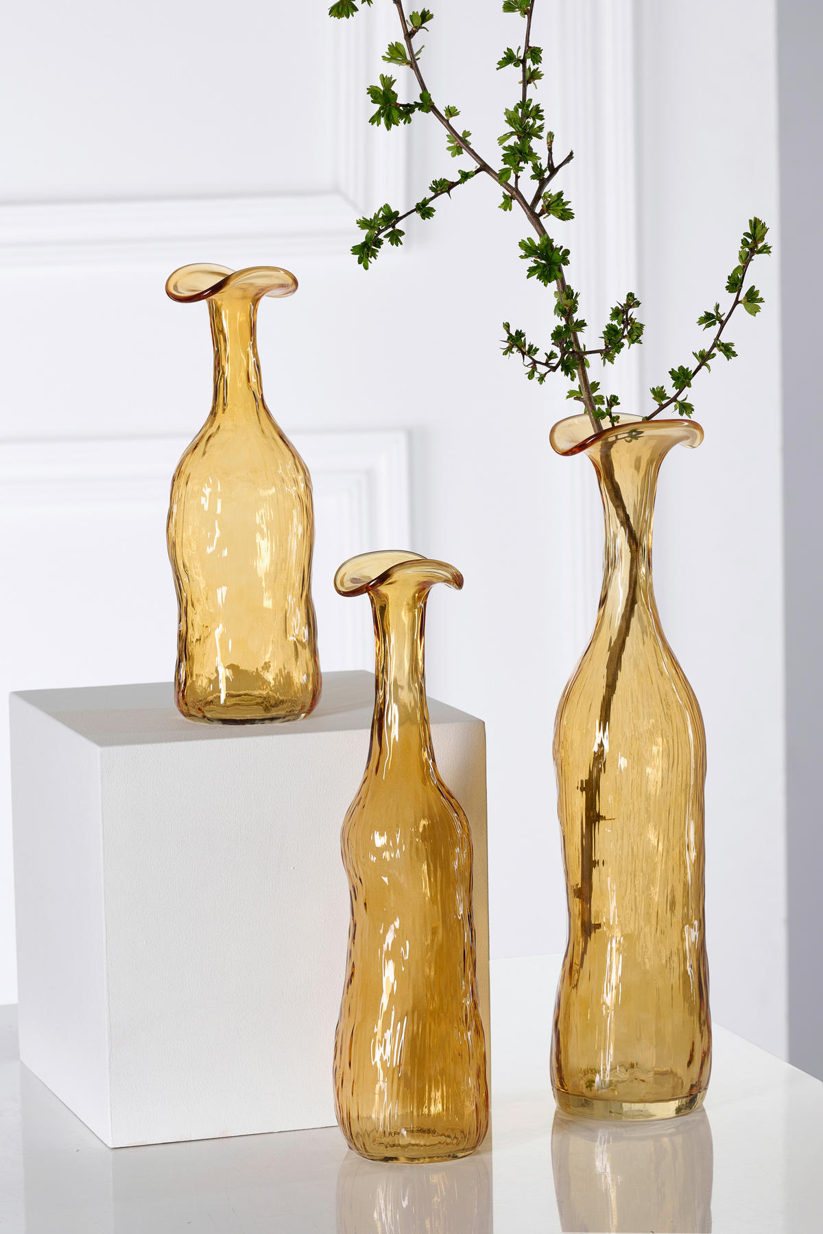 VASE Lagos gelb 29,5 cm  - Gelb, Trend, Glas (9,5/29,5cm) - Ritzenhoff Breker