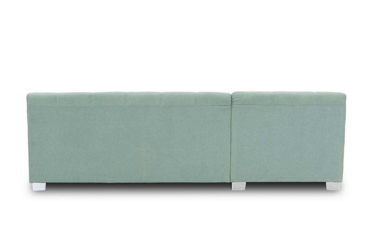 ECKSOFA CAPRI Mintgrün Mikrofaser  - Chromfarben/Mintgrün, KONVENTIONELL, Textil/Metall (152/239cm) - MID.YOU