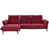 ECKSOFA in Echtleder Bordeaux  - Bordeaux/Schwarz, Natur, Leder (182/277cm) - Valnatura