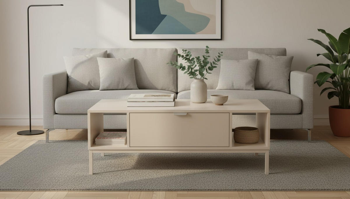KONFERENČNÝ STOLÍK, kašmírová, kov, kompozitné drevo, 100/60/38 cm - kašmírová, Design, kov/kompozitné drevo (100/60/38cm) - MID.YOU