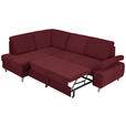 ECKSOFA in Flachgewebe Rot  - Silberfarben/Rot, KONVENTIONELL, Holz/Textil (186/255cm) - Cantus