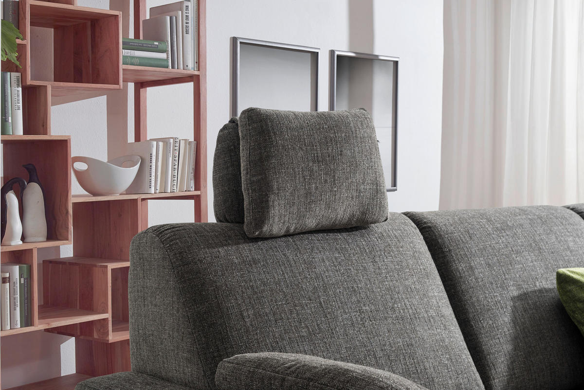 WOHNLANDSCHAFT in Chenille Anthrazit  - Anthrazit/Alufarben, KONVENTIONELL, Textil (158/323/237cm) - Sedda