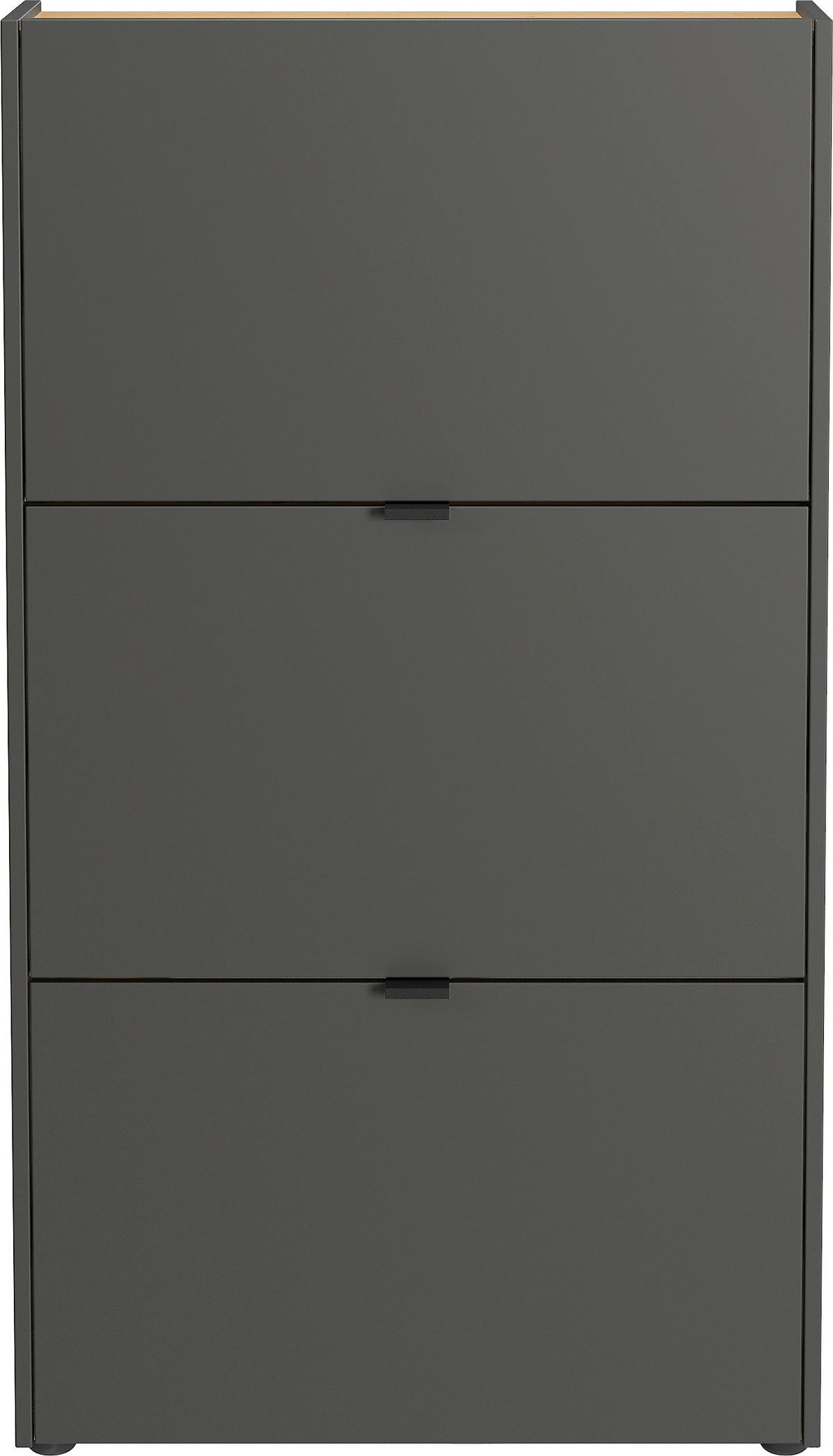 SCHUHSCHRANK Graphitfarben, Eichefarben  - Eichefarben/Schwarz, Design, Holzwerkstoff/Kunststoff (71/127/22cm)