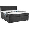 BOXSPRINGBETT 160/200 cm  in Dunkelgrau  - Dunkelgrau/Silberfarben, KONVENTIONELL, Holz/Holzwerkstoff (160/200cm) - Moderano