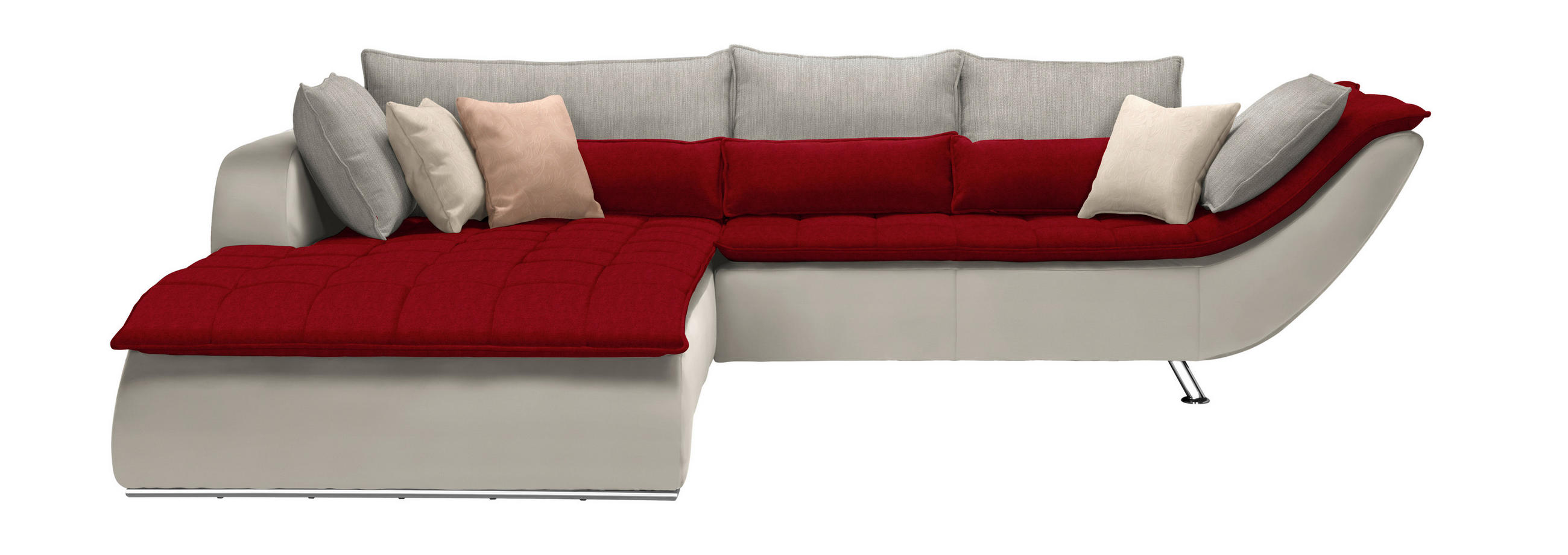 SOFFA i textil röd, vit, ljusgrå  - vit/röd, Design, metall/textil (220/300cm) - Livetastic