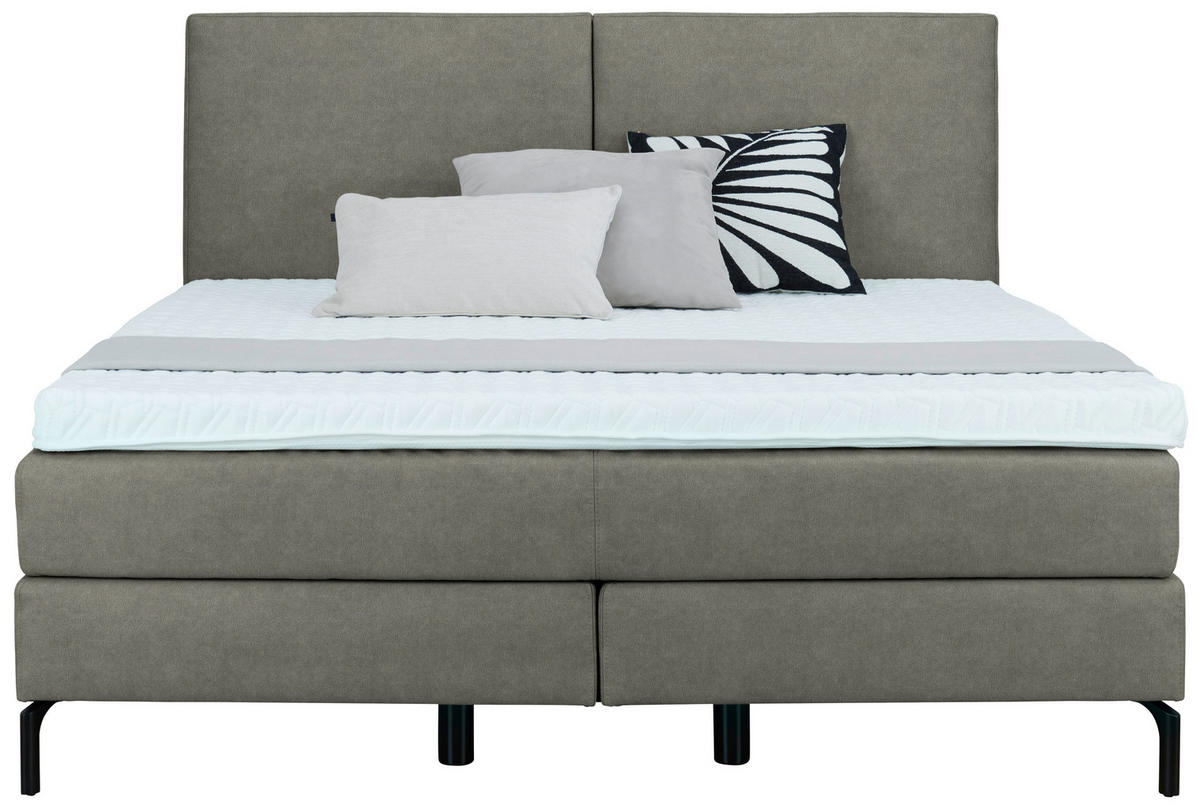 BOXSPRINGBETT 160/200 cm  in Grau  - Schwarz/Grau, Konventionell, Textil/Metall (160/200cm) - Dieter Knoll