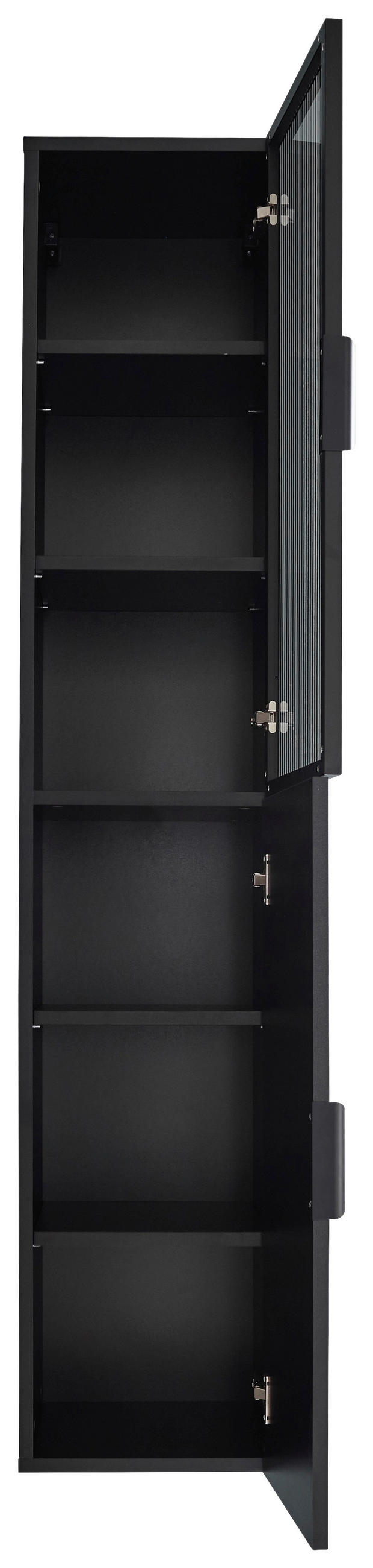 HOCHSCHRANK 33/170/35 cm  - Schwarz, KONVENTIONELL, Glas/Holzwerkstoff (33/170/35cm) - home24