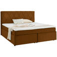 BOXSPRINGBETT 180/200 cm  in Cognac  - Cognac/Schwarz, Design, Kunststoff/Textil (180/200cm) - Xora