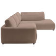 ECKSOFA  in Chenille Taupe  307/224 cm  - Taupe/Schwarz, KONVENTIONELL, Kunststoff/Textil (307/224cm) - Hom`in