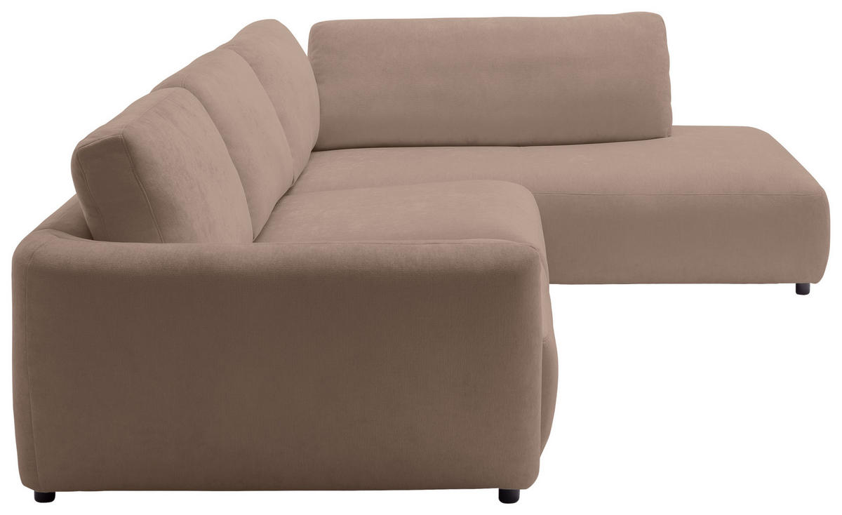 ECKSOFA  in Chenille Taupe  307/224 cm  - Taupe/Schwarz, KONVENTIONELL, Kunststoff/Textil (307/224cm) - Hom`in