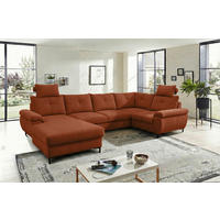 WOHNLANDSCHAFT SOLEI U Rot Chenille  - Rot/Schwarz, Design, Kunststoff/Textil (188/334/184cm) - MID.YOU
