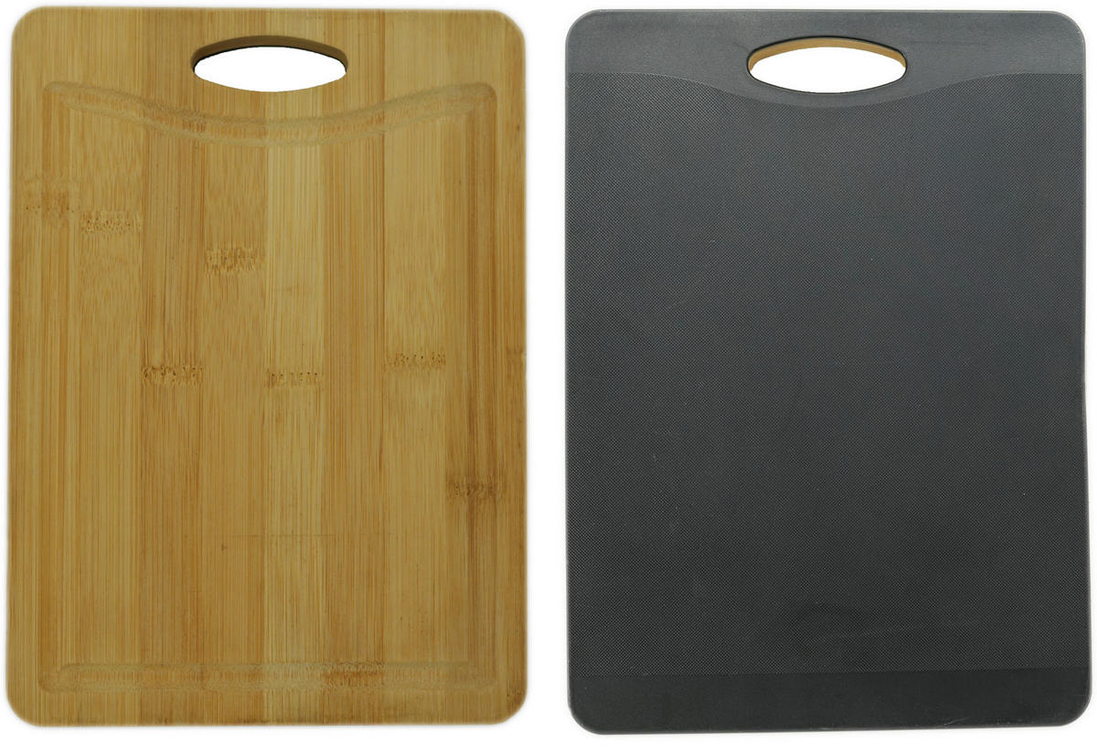 SCHNEIDEBRETT Holz, Kunststoff Akazie  - Schwarz/Naturfarben, Basics, Holz/Kunststoff (33/23/1,8cm) - Homeware Profession.