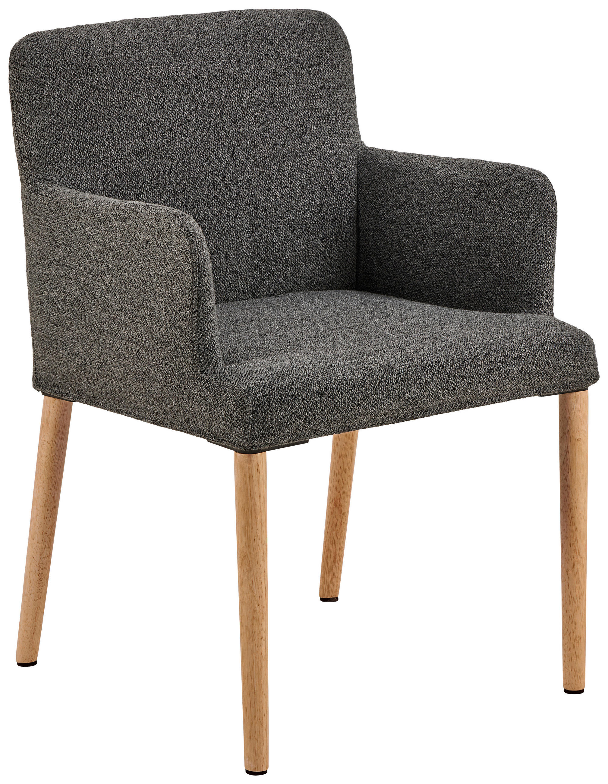 ARMLEHNSTUHL  in Bouclé  - Anthrazit/Naturfarben, Design, Holz/Textil (56/83/60cm) - MID.YOU