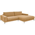 ECKSOFA in Feincord Gelb  - Gelb/Schwarz, Design, Textil/Metall (293/207cm) - Dieter Knoll