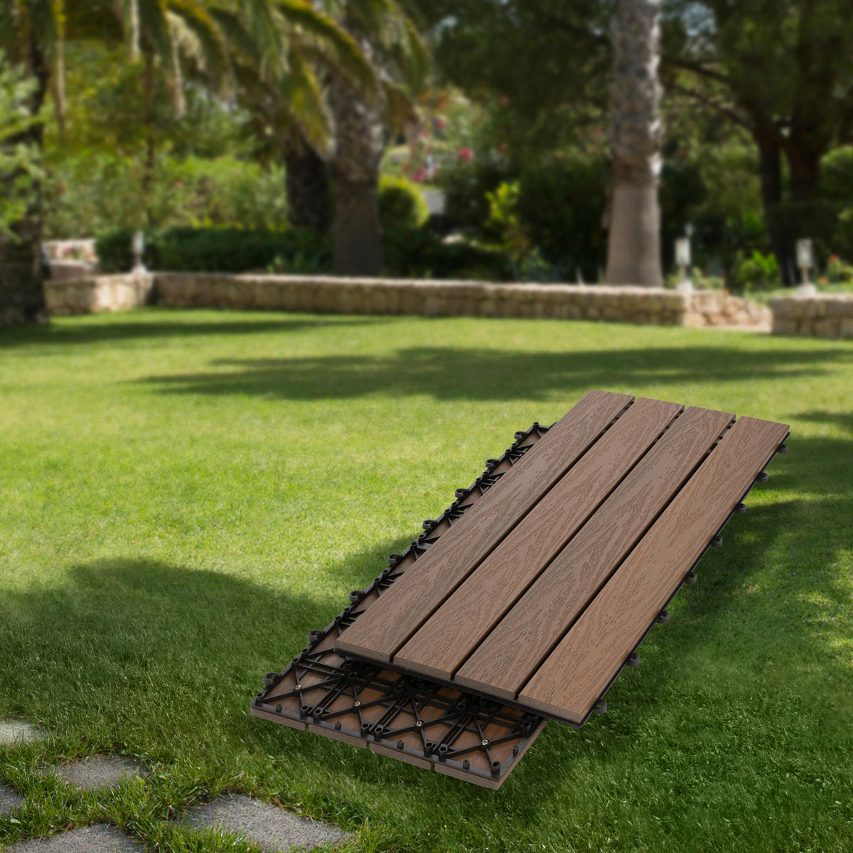 PLOČICA ZA TERASU - boje hrasta, Konvencionalno, drvni materijal/plastika (30/60/2,4cm) - Ambia Garden