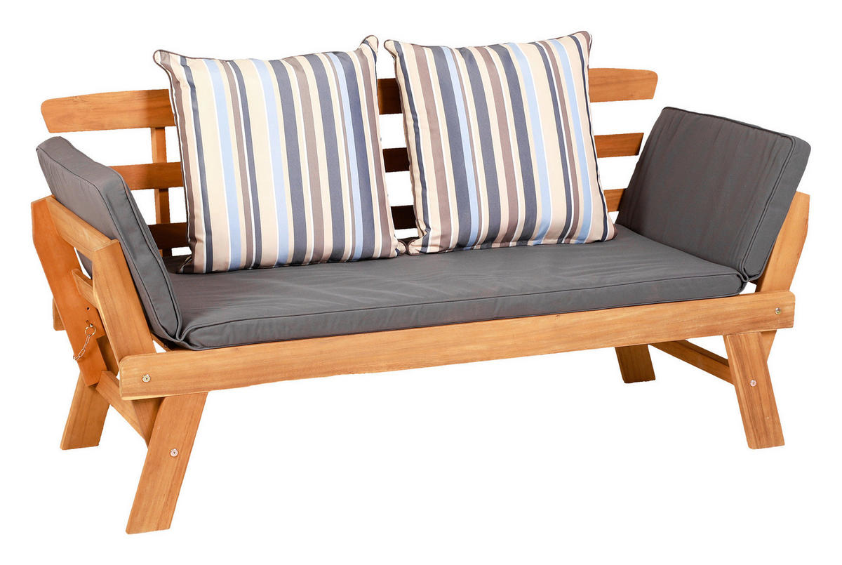BANCĂ DE GRĂDINĂ - culoare lemn acacia/gri, Modern, lemn/textil (198/78/68cm) - Greemotion