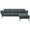 ECKSOFA in Flachgewebe Blaugrau  277/175 cm  - Blaugrau/Schwarz, Design, Textil/Metall (277/175cm) - Schöner Wohnen