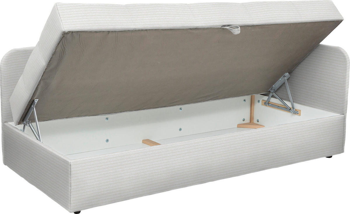 LIEGE  in Cord Grauweiß  - Grauweiß/Schwarz, Basics, Kunststoff/Textil (205/90/95cm) - Xora